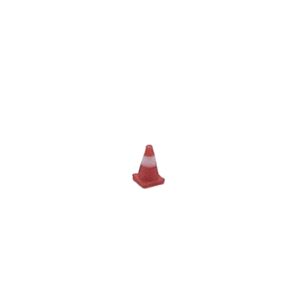Single traffic cone on a light gray background