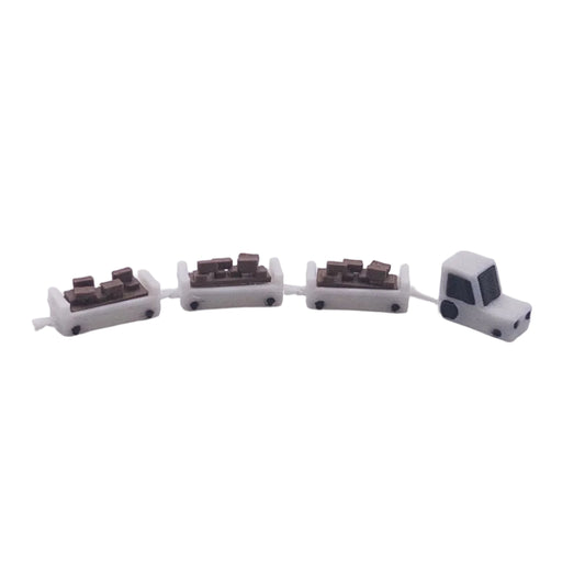 1:400 Scale Airport Unenclosed Baggage Carts