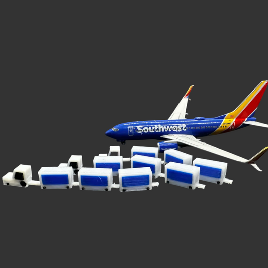 3x 1:400 Scale Airport Baggage Carts